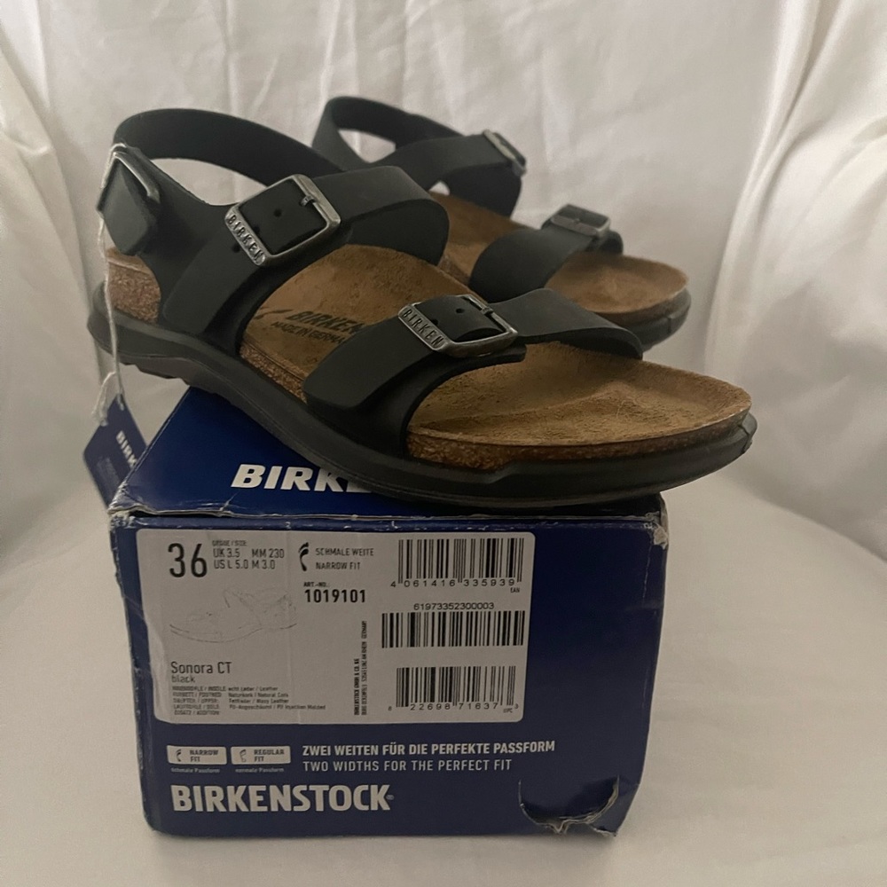 NIB Birkenstock Sonora CT Sandals Black Oiled Leather - UK36